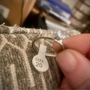 Sterling Silver Solitaire Diamond Ring